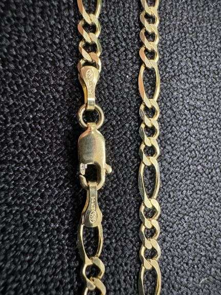 10k Yellow Gold Solid Figaro Link Chain 3.3mm Necklace 22"
