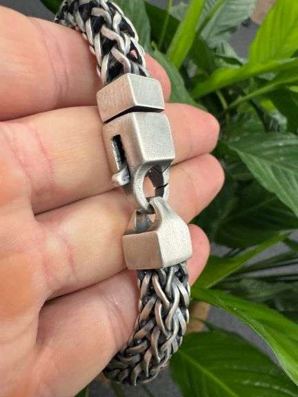 Men's 9.3mm Solid .925 Sterling Silver Heavy Square Franco Chain Link Italy Handmade Bracelet 8.5" I
