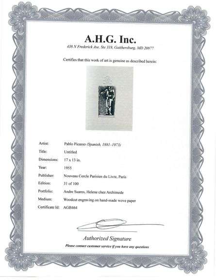 Highly Collectible Picasso Woodcut Circa 1955