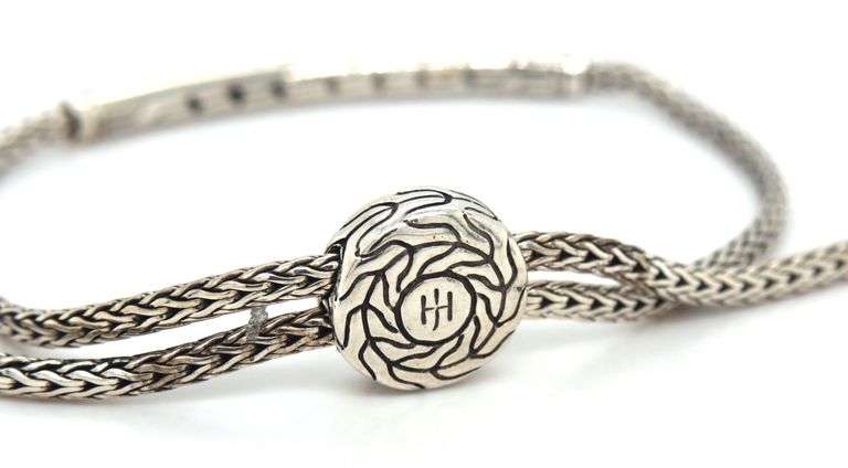 John Hardy classic chain pull through pave station bracelet