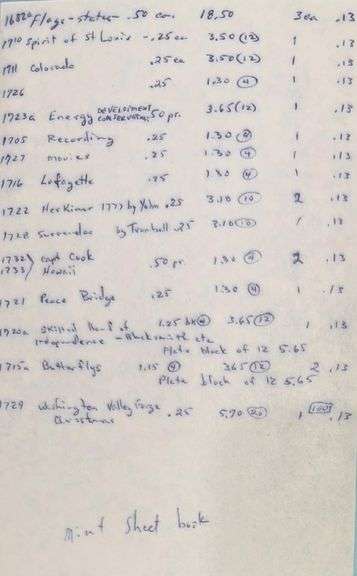 Twenty 13 Cent Mint US Sheets