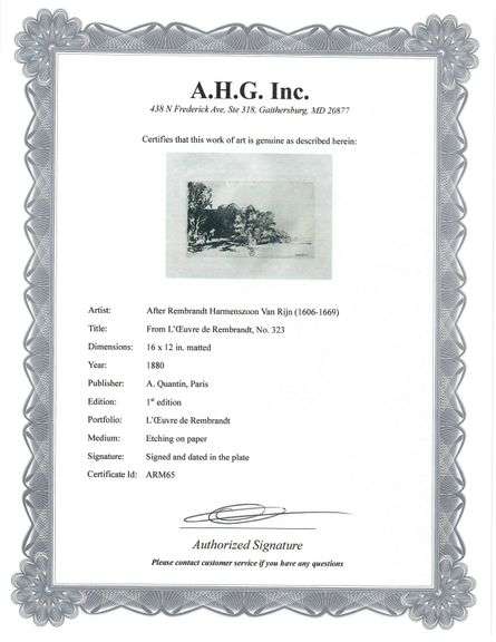 Extremely Rare and Collectible Antique Etching After Rembrandt, c. 1880