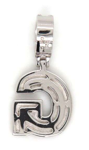 925 Sterling silver Initial G cubic zirconia pendant