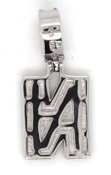 Initial N cubic zirconia pendant in 925 sterling silver
