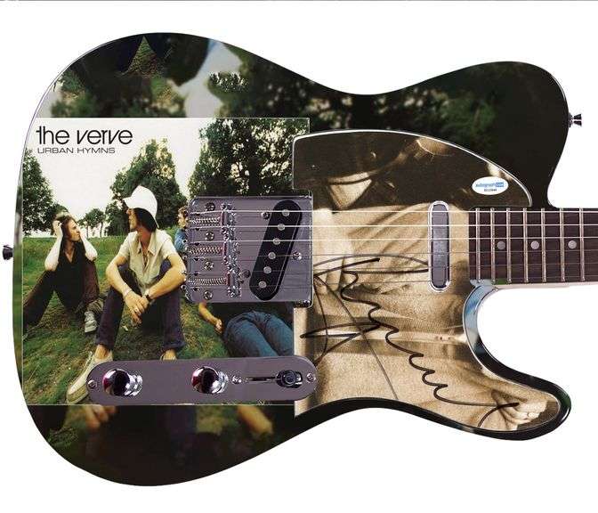 The Verve Richard Ashcroft Autographed Custom Graphics Guitar ACOA