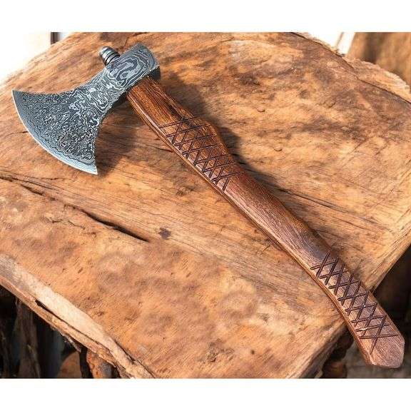 Handmade Viking Bearded Axe with Rosewood Handle