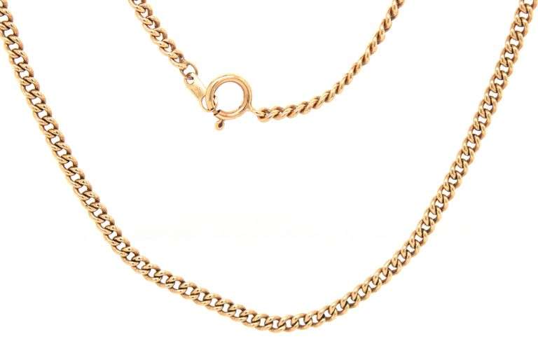 Strong 14K YG Standard Link Pendant Necklace