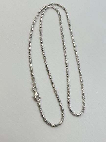 925 Sterling Silver Shimmering Ice Barrel Chain Necklace