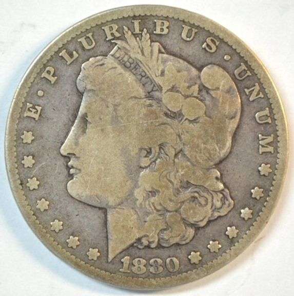 Very Scarce key date 1880-CC Morgan Silver Dollar in circ
