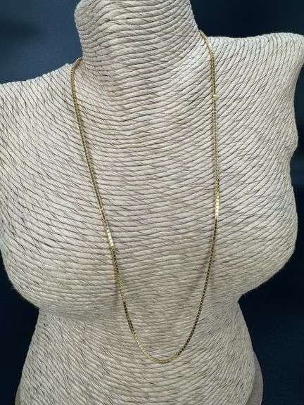 10k Yellow Gold Solid Box Link Chain 1.2mm Necklace 22"
