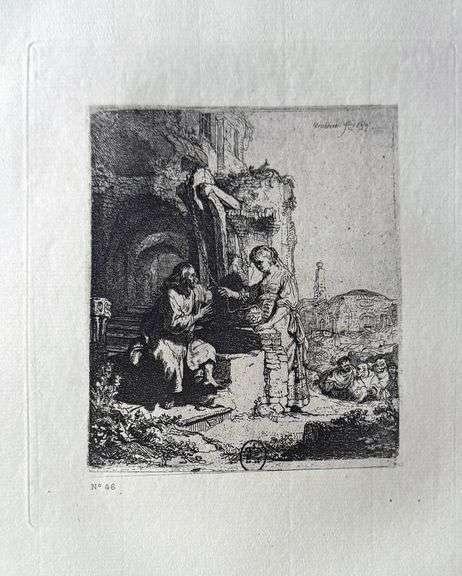 Extremely Rare and Collectible Antique Etching After Rembrandt, c. 1880