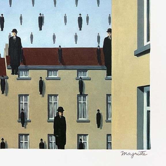 "Golconde" by Rene Magritte 1898-1967 (After)