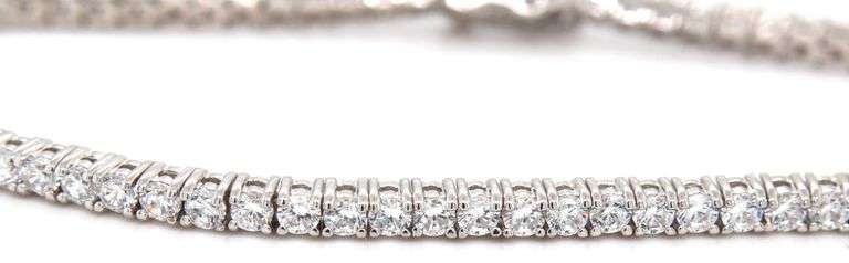 925 Sterling silver round brilliant cut cubic zirconia tennis bracelet