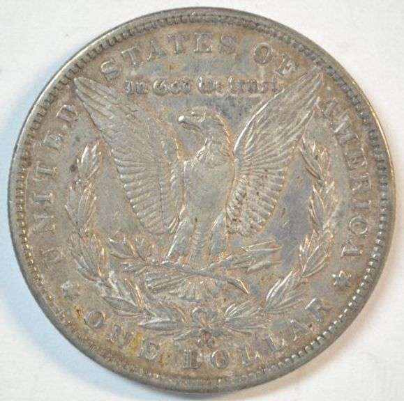 Very high grade 1890-CC Morgan Silver Dollar. Sharp