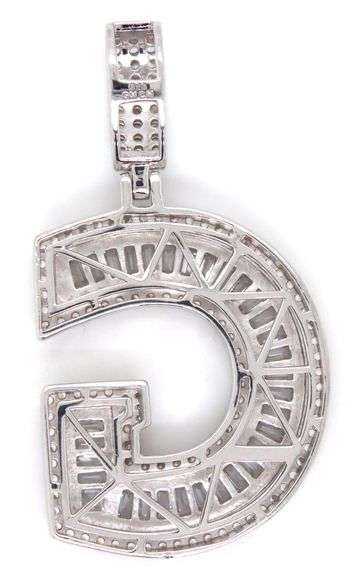 925 Sterling silver Initial G cubic zirconia pendant