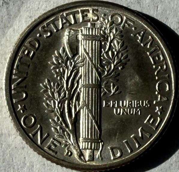 1939 D BU Full Split Bands Mercury Dime