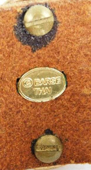 Barse Wide Leather Bracelet with Large Turquoise Stone