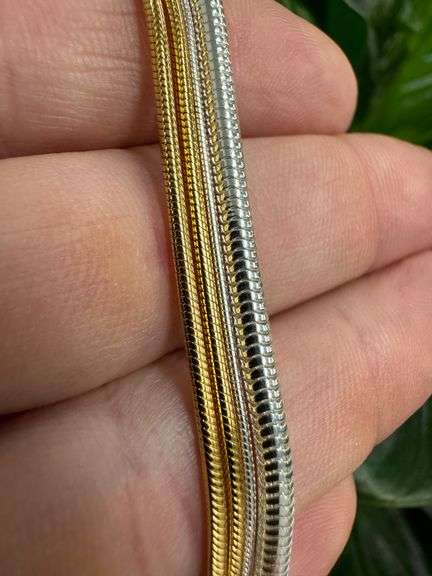 Sterling Silver 925 Italy 4 Piece Layered Snake Chain Set 16",18",22",26"