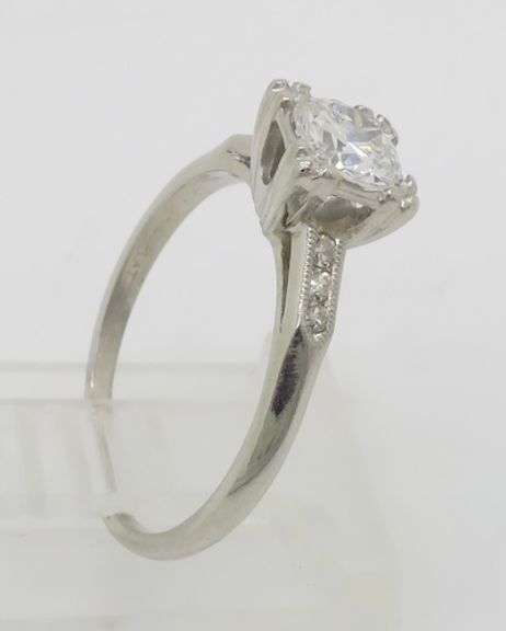 Vintage Diamond Ring Crafted in Platinum with Earth Mined Diamonds