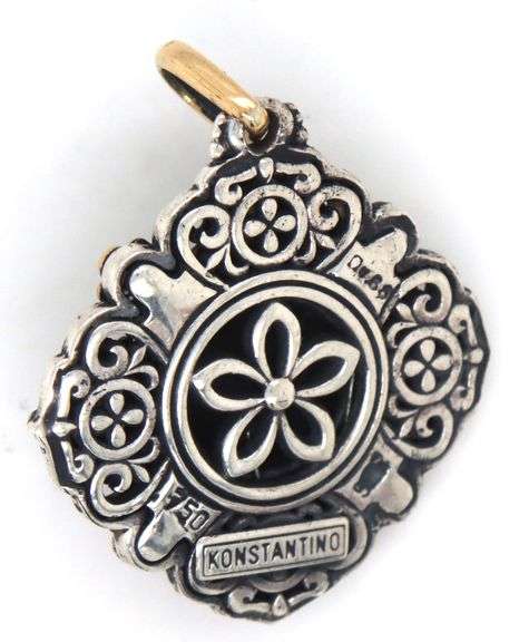 Konstantion garnet and pearl pendant