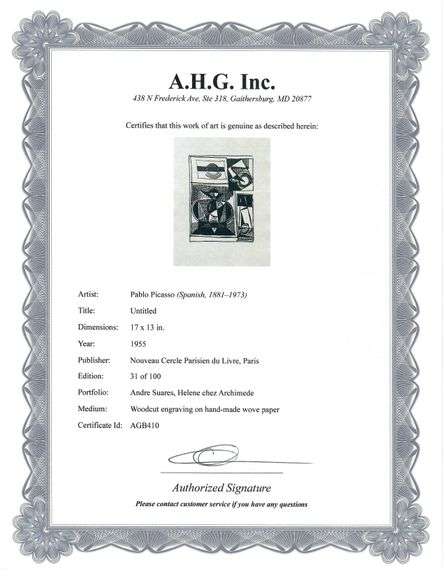 Highly Collectible Picasso Woodcut Circa 1955