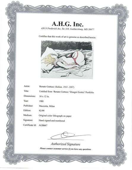 Highly Collectible Renato Guttuso Original Color Lithograph, Hand-Signed and Numbered