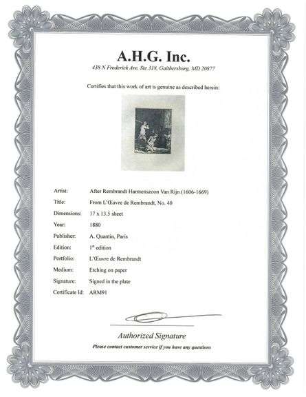 Extremely Rare and Collectible Antique Etching After Rembrandt, c. 1880