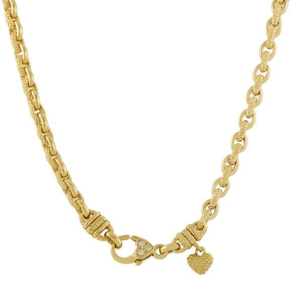 Judith Ripka 0.25ctw Diamond Heart Charm Pendant Necklace in 18K