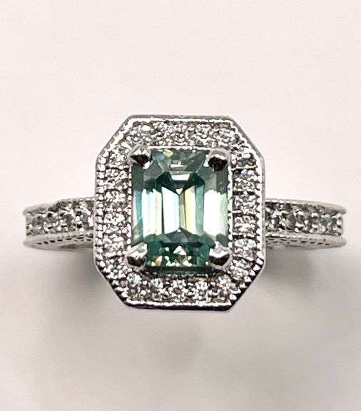 3.25 Cwt. Rusian Color Change Lab Simulated Alexandrite and Diamond Ring