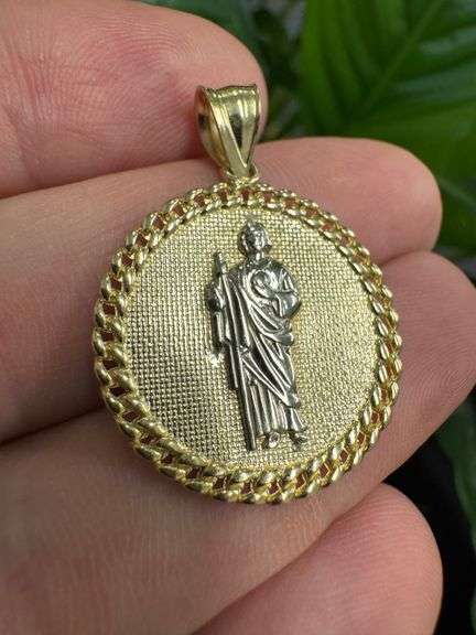 10k Yellow Gold Jesus Christ Pendant Christian Saint Charm