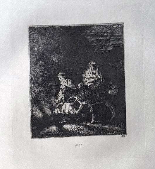 Extremely Rare and Collectible Antique Etching After Rembrandt, c. 1880