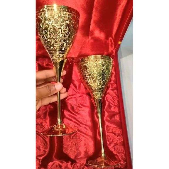 24K Gold-Plated Brass Champagne Flutes