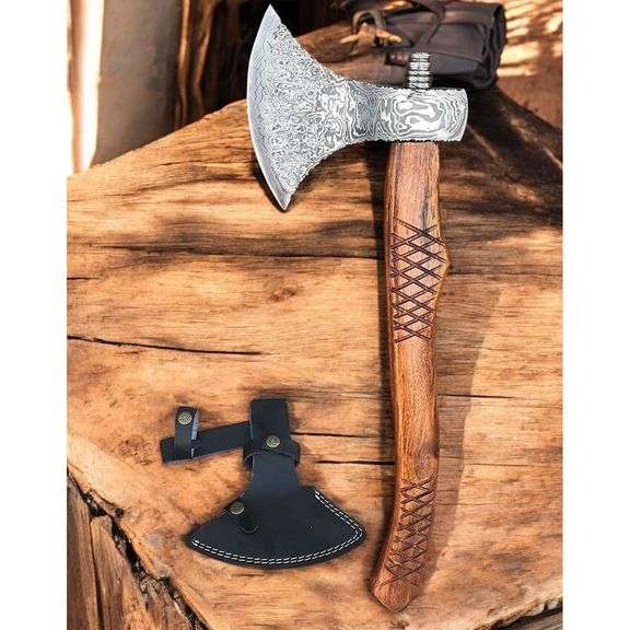 Handmade Viking Bearded Axe with Rosewood Handle
