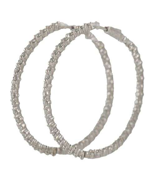 4.00ctw Round Diamond Inside Out Hoop Earrings in 14K