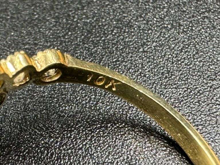 10k Yellow Gold White CZ Tiara Princess Crown Quinceanera 15 Anos Ring Size 7