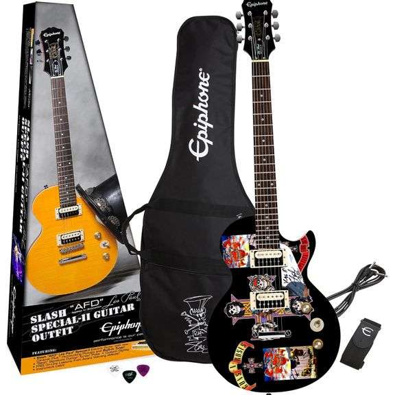 Slash of Guns N Roses Signed Custom Graphics His Model Epiphone Guitar ACOA
