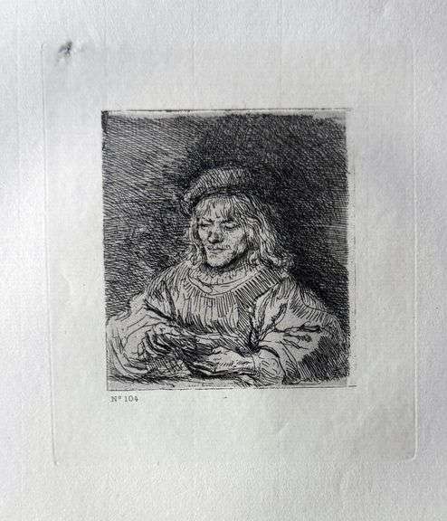 Extremely Rare and Collectible Antique Etching After Rembrandt, c. 1880