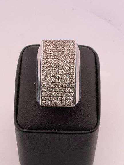 MEN'S CERTIFIED 18K WHITE GOLD DIAMOND RING
