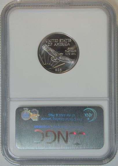 Perfect NGC MS70 graded 2005 $25 pure Platinum Eagle