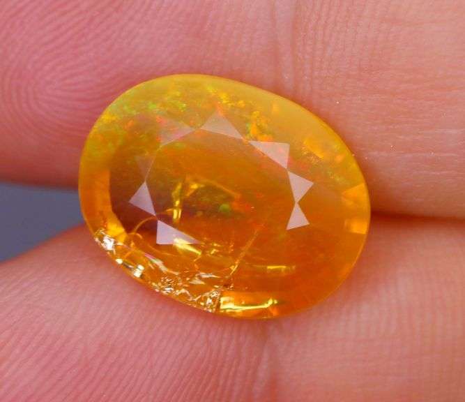 Orange and green flashing! 5.07ct Mexican Fire Opal!