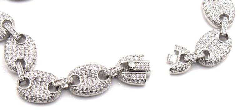 925 Sterling silver Gucci style cubic zirconia bracelet