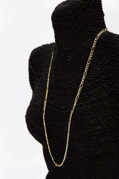 10k Yellow Gold Hollow Figaro Link Chain 4.3mm Necklace 24"