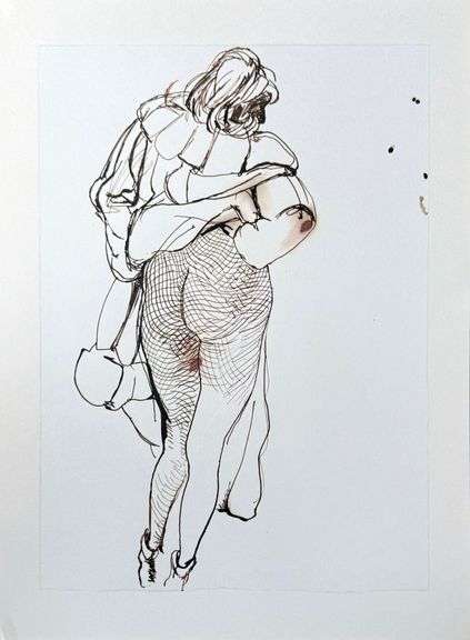 Rare Vintage Renato Guttuso Erotic Art Circa 1981