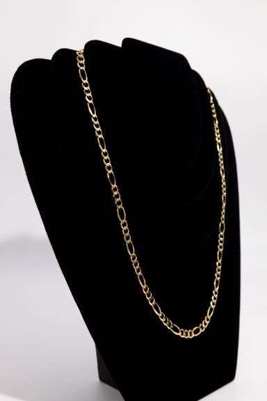 14K Yellow Gold 6mm Figaro Link Chain 24 Inch