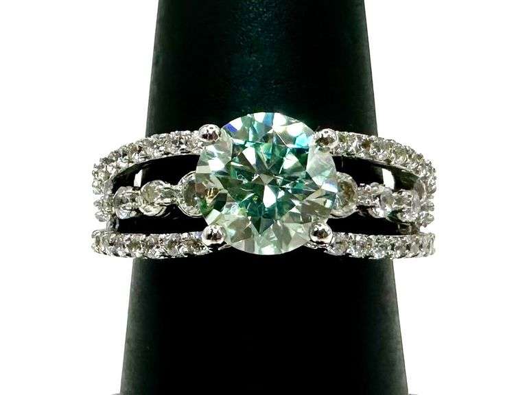 Sparkling 2.68 Ct Blue Ice Fire Moissanite Ring