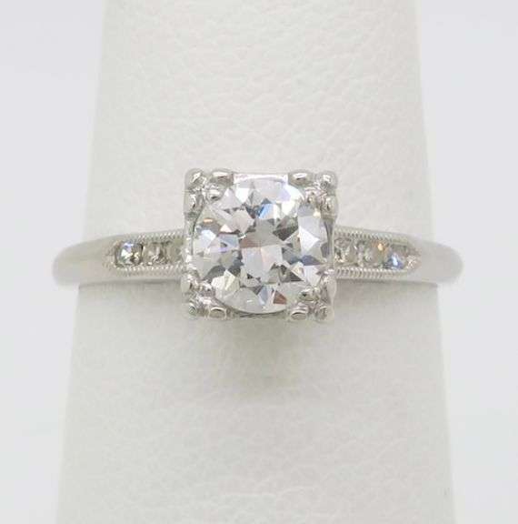 Vintage Diamond Ring Crafted in Platinum with Earth Mined Diamonds