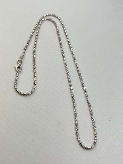 925 Sterling Silver Shimmering Ice Barrel Chain Necklace