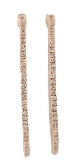 2.00ctw Round Diamond Inside Out Hoop Earrings in 14K