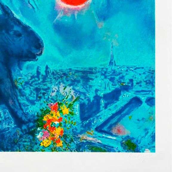 "The Sun Over Paris" by Marc Chagall (1887-1985)