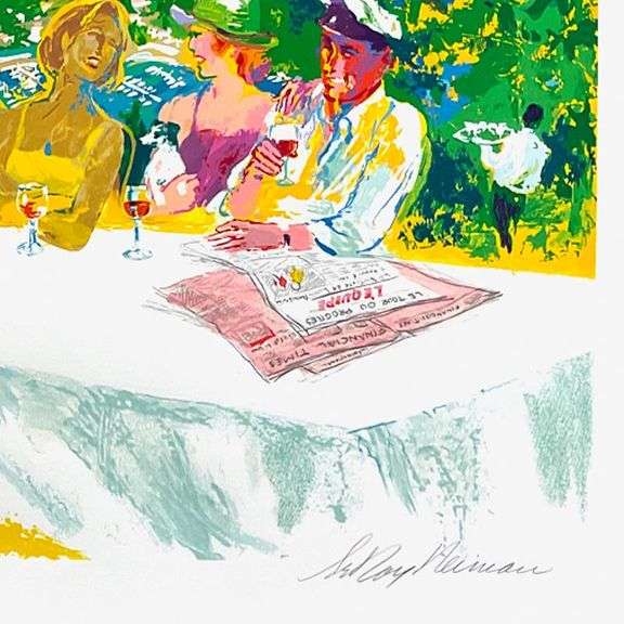 "Wine Alfresco" by LeRoy Neiman (1921-2012)